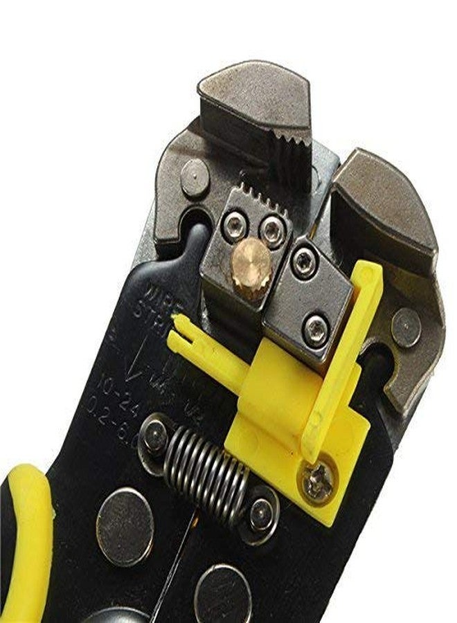 DOTCOM 8-Inch Self-Adjusting Automatic Cable Cutter Crimper, 5 in 1 Multipurpose Tool Wire Stripping Cutting Pliers, 10-24 AWG (0.2~6.0mm²) (Yellow) (DT-7) - Image 3